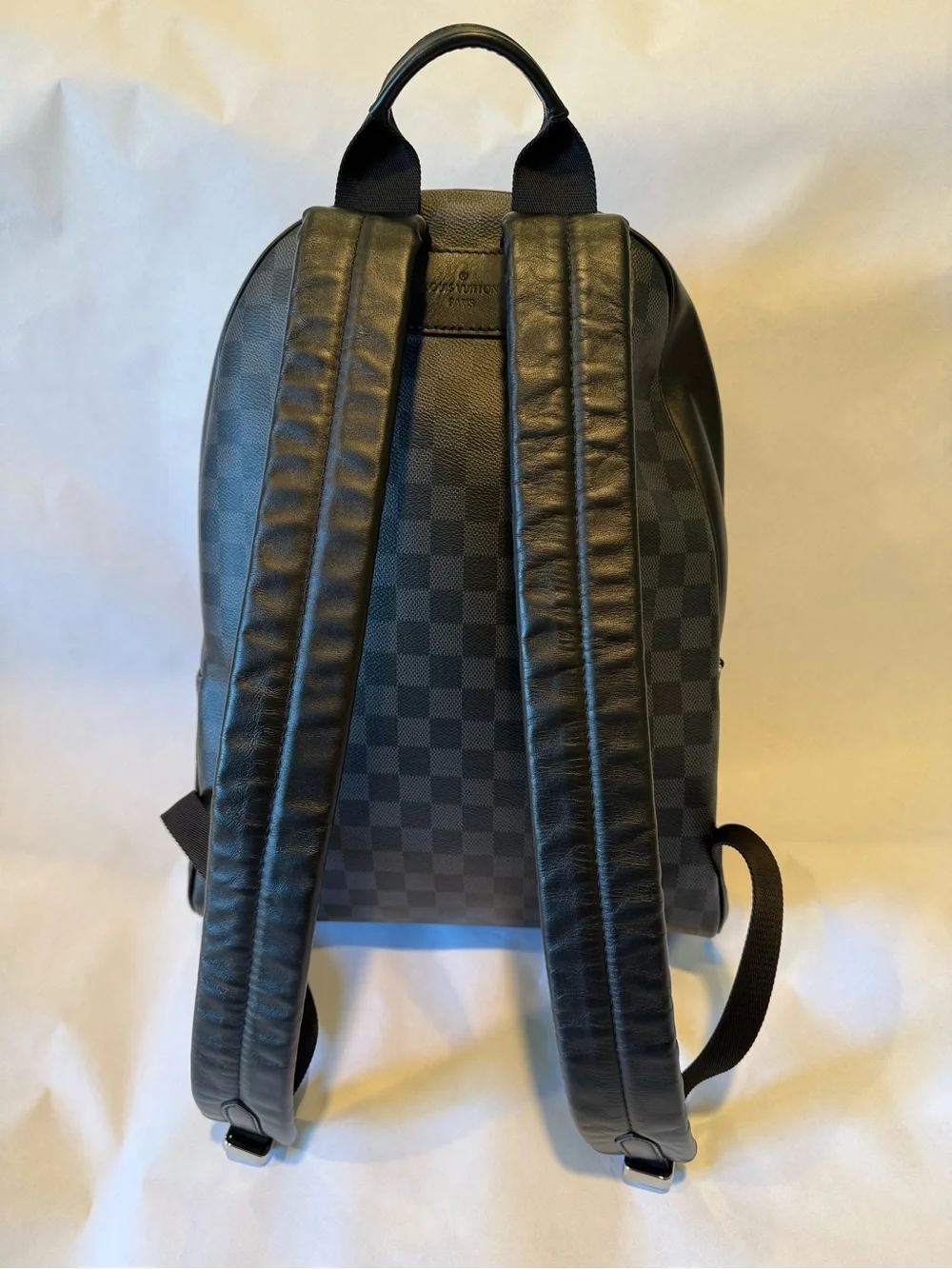 Louis Vuitton Black Damier Graphite Backpack with Front Zip Pocket